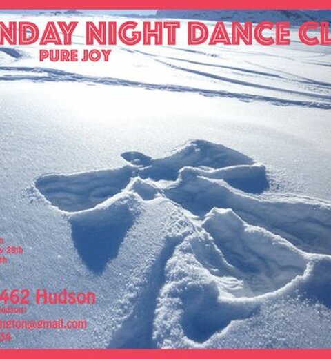 Snow angel image used for a winter dance class poster
