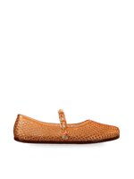 mesh-rubber-ballet-flats-with-shell-buckle