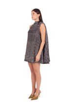 flared-mini-dress-with-a-draped-neckline