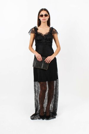 long-lace-and-satin-dress