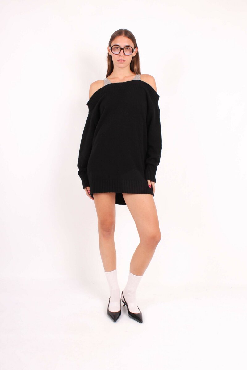 Abito mini in maglia di lana