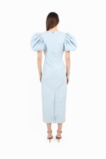 abito-in-jacquard-con-maniche-a-sbuffo