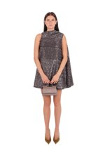 flared-mini-dress-with-a-draped-neckline