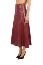flared-skirt-in-a-crinkled-leather-effect-finish