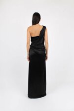 asymmetric-draped-long-satin-dress