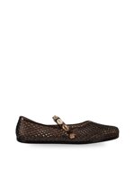 mesh-rubber-ballet-flats-with-shell-buckle