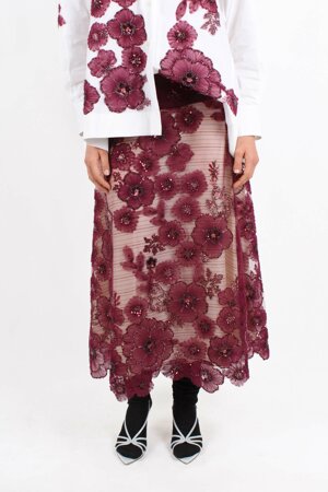 full-circle-skirt-in-embroidered-tulle-with-floral-motif-and-basque-waistband