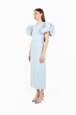abito-in-jacquard-con-maniche-a-sbuffo