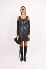 synthetic-leather-dress-with-wool-top