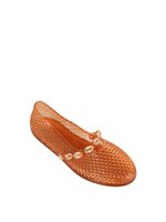 mesh-rubber-ballet-flats-with-shell-buckle