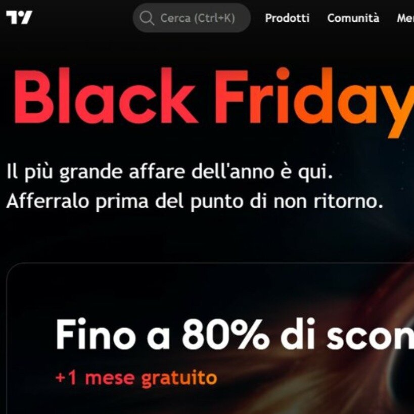 Black Friday TradingView: La potenza dell'analisi a sconto record