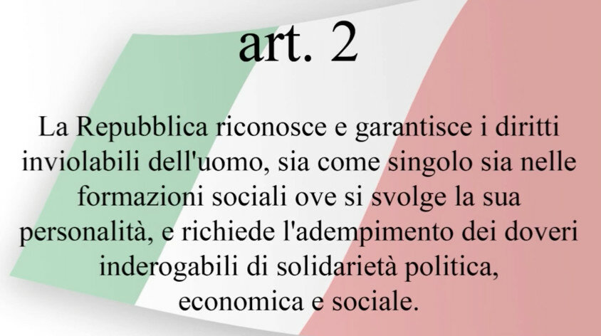 Solidarietà e il rispetto della nostra Costituzione italiana