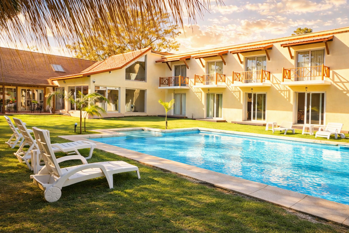 zona piscina hotel petiti chateau en punta del este, uruguay