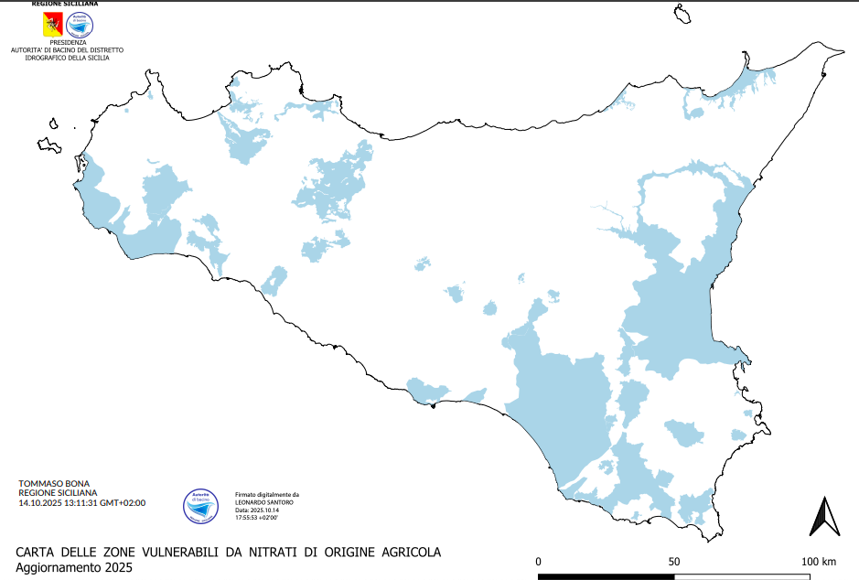 Sicilia, pubblicata la nuova Carta 2025 delle zone vulnerabili ai nitrati: tutela dell&rsquo;acqua e agricoltura sostenibile