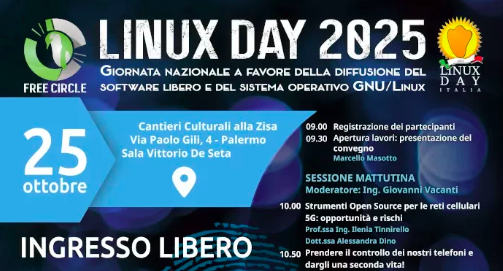 A Palermo il Linux Day 2025: il mondo open source apre le porte al futuro digitale