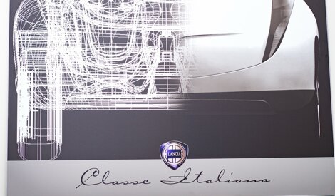 Poster Lancia con scritta Classe Italiana e Delta stilizzata