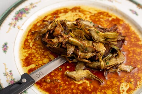 Carciofi a spicci con filetto