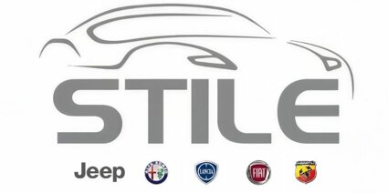 logo con scritta Stile e brand Jeep Lancia Fiat Alfa Romeo e Abarth