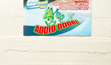 Manifesto servizio di pulizia auto che elimina gli odori