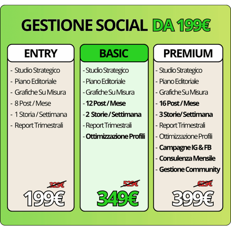 gestione social da 199