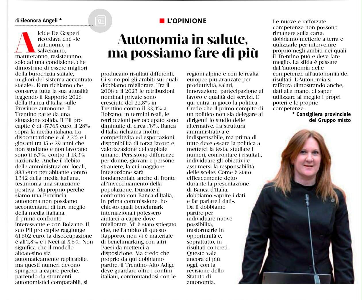 Autonomia in salute, ma si può fare di più
