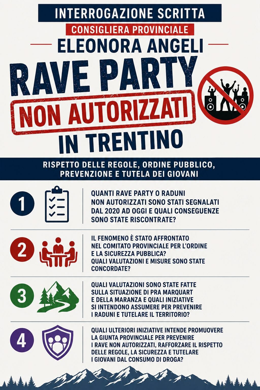 Rave party non autorizzati in Trentino: servono prevenzione, controlli e tutela dei giovani Rave party non autorizzati in Trentino: servono prevenzione, controlli e tutela dei giovani