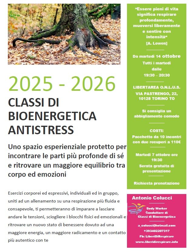 Classi di Bioenergetica 2025-2026
