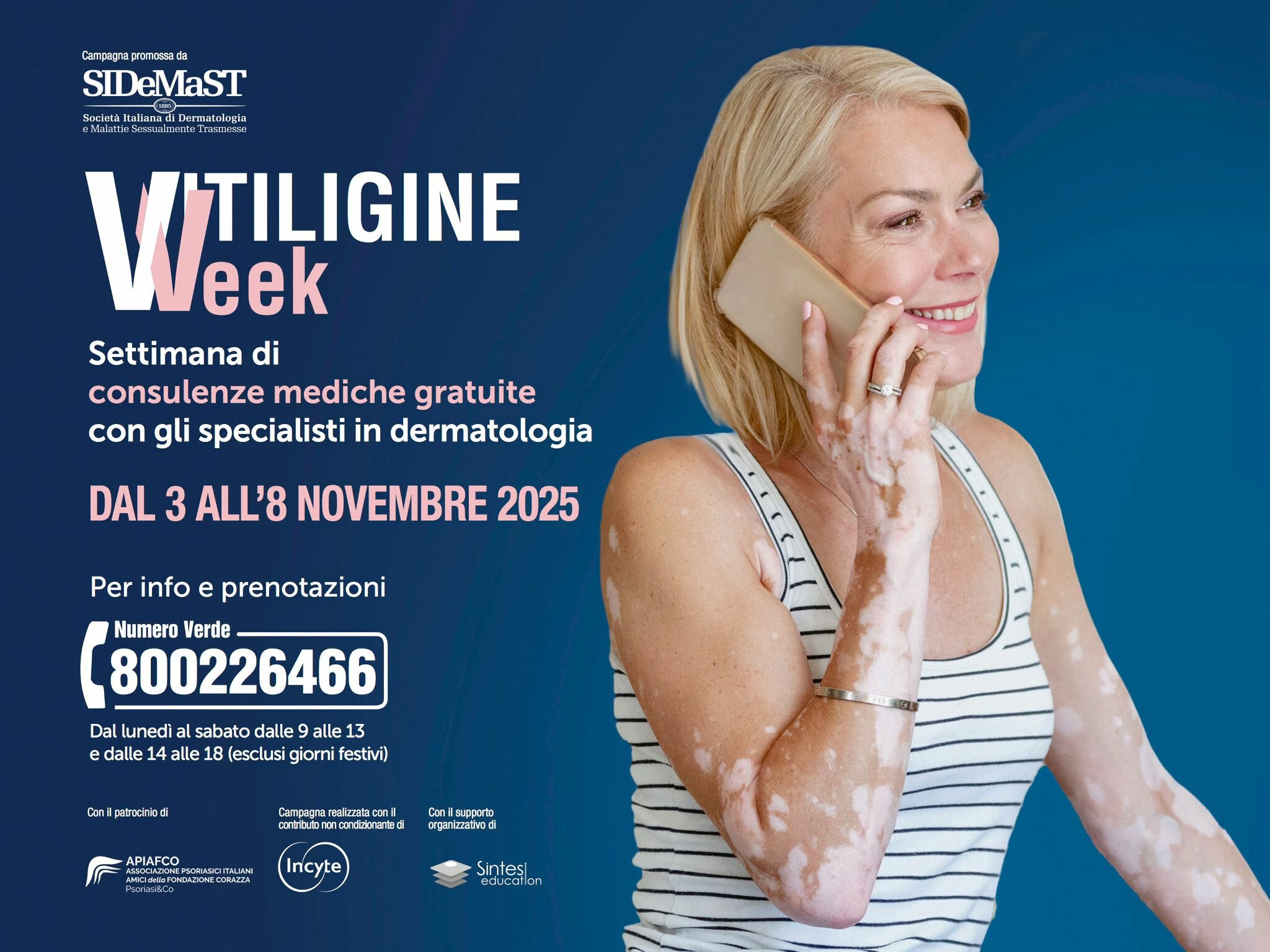 Vitiligine, al via al Policlinico di Catania la campagna di sensibilizzazione con due Open Day di incontri dermatologici gratuiti