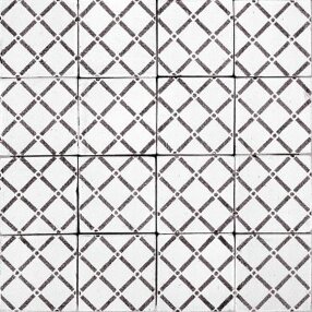 Sicilian tiles with geometric lattice pattern, handcrafted ceramics, Mediterranean design