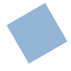 Blue square on a white background