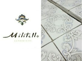 Sicilian tiles by Militello Ceramiche with intricate Mediterranean design.