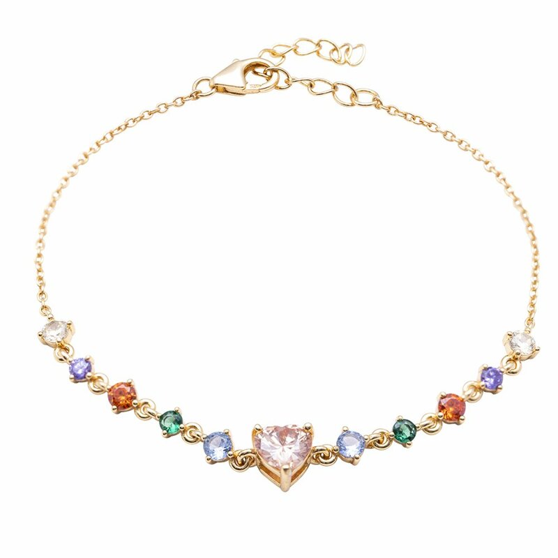 Bracciale Abby in argento 925‰ dorato con zirconi Multicolor