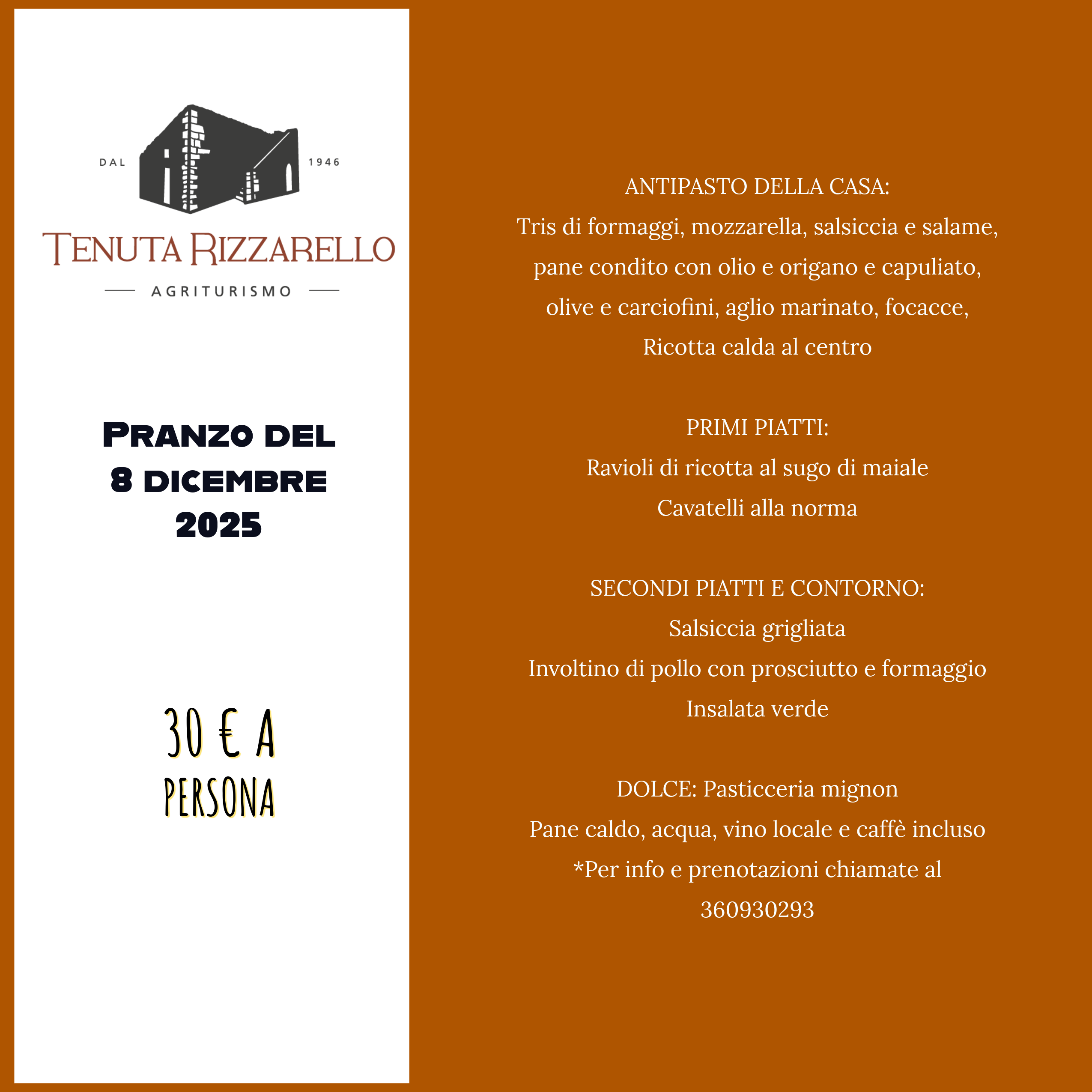 Pranzo dell'Immacolata 2025