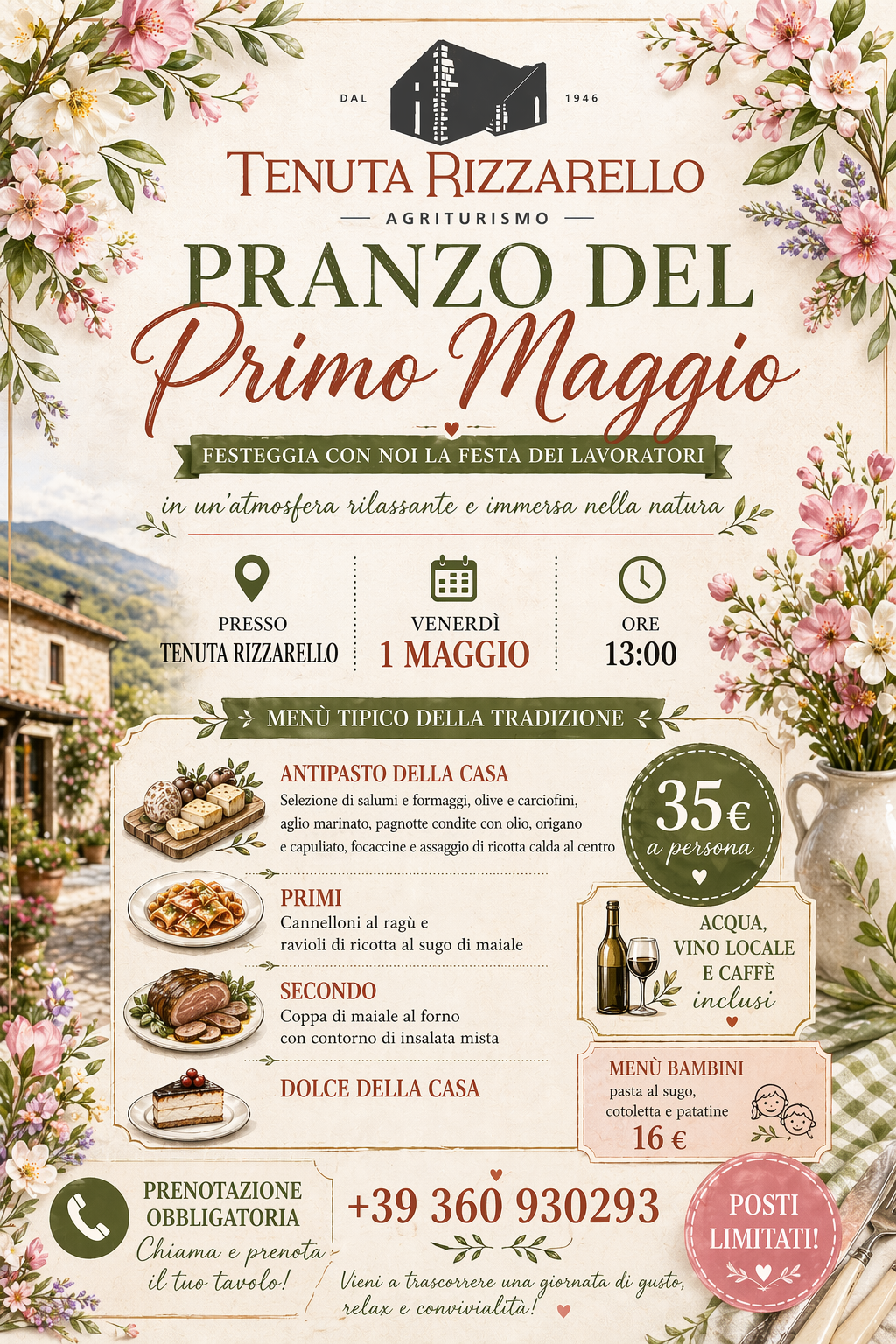 PRANZO DEL 1 MAGGIO 2026