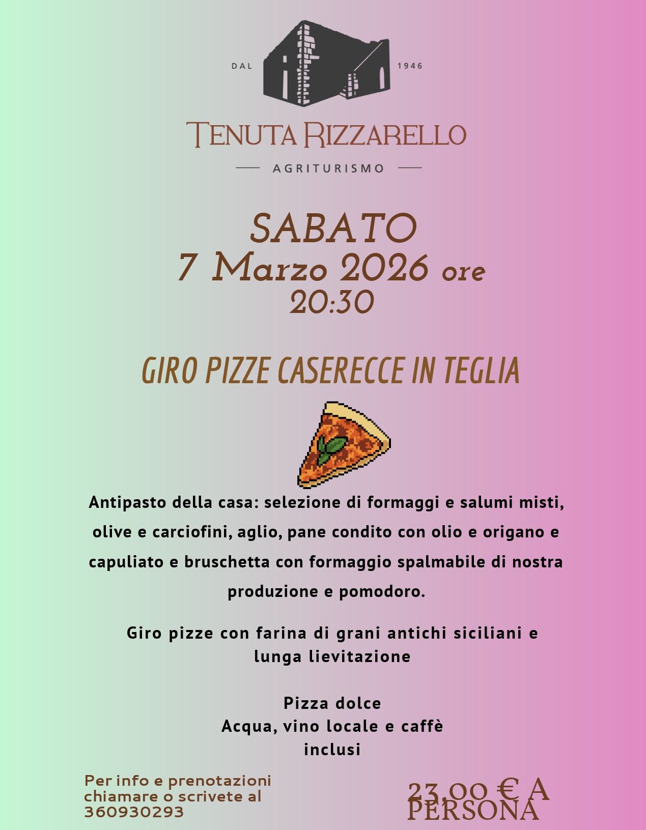Pizza casereccia in teglia!! 7 marzo 2026 ore 20:30 Pizza casereccia in teglia!! 7 marzo 2026 ore 20:30