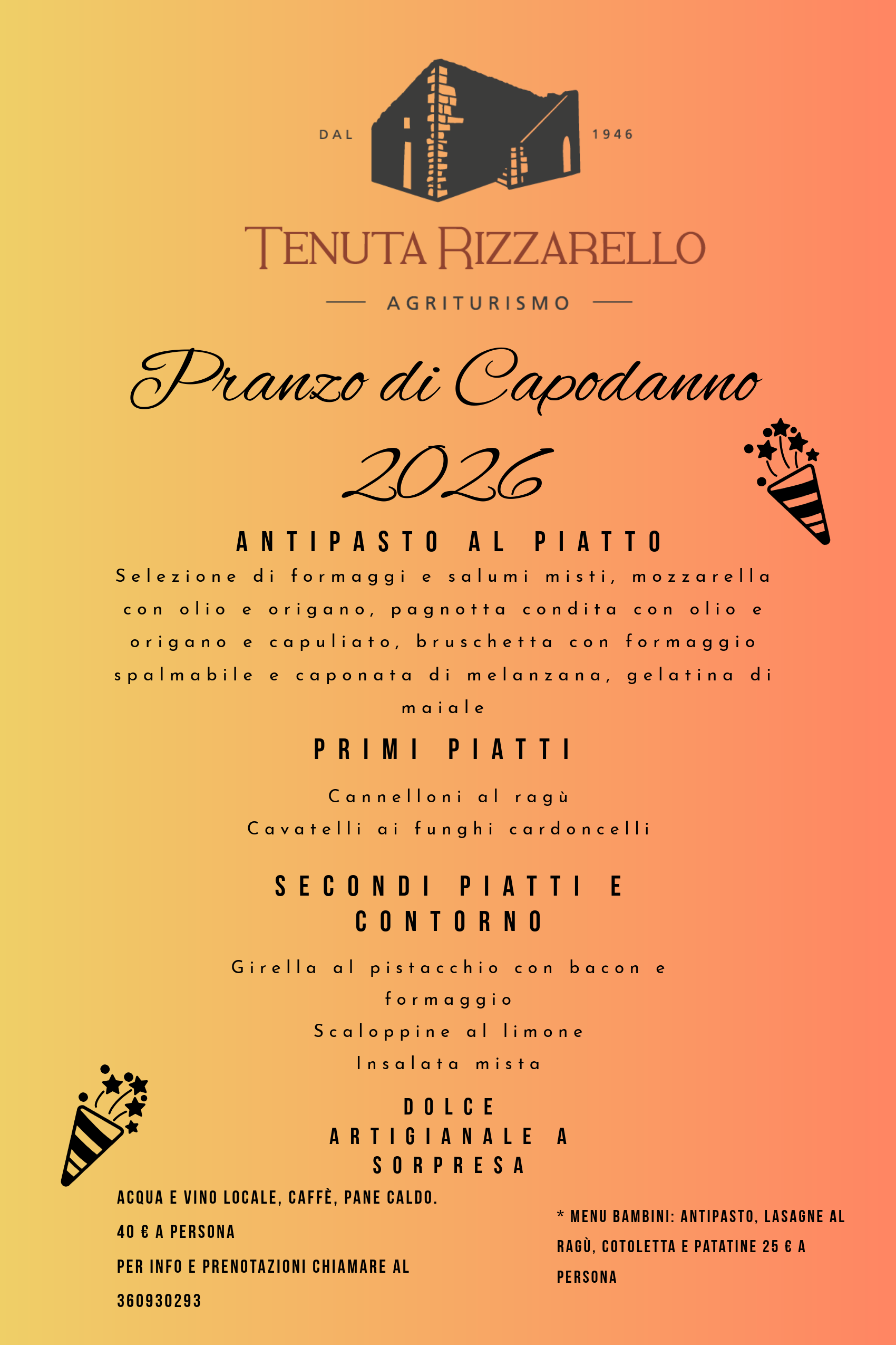 Pranzo del 1 Gennaio 2026