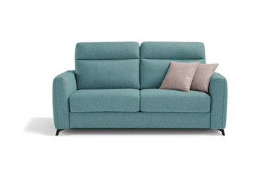 Artisan teal sofa bed with cushions from online furniture store featuring free shipping and Murgia craftsmanship