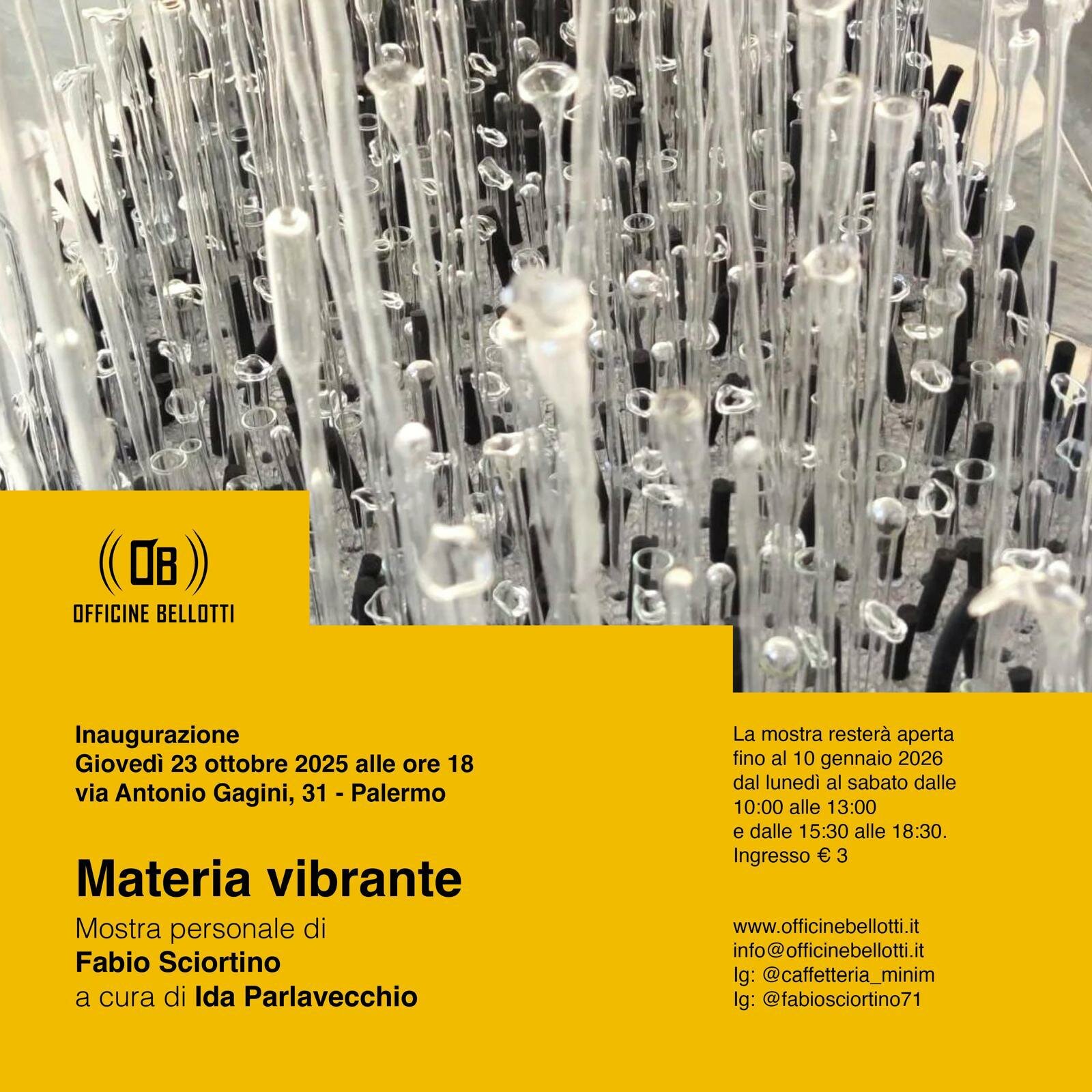 La MATERIA VIBRANTE dI Fabio Sciortino. A Palermo