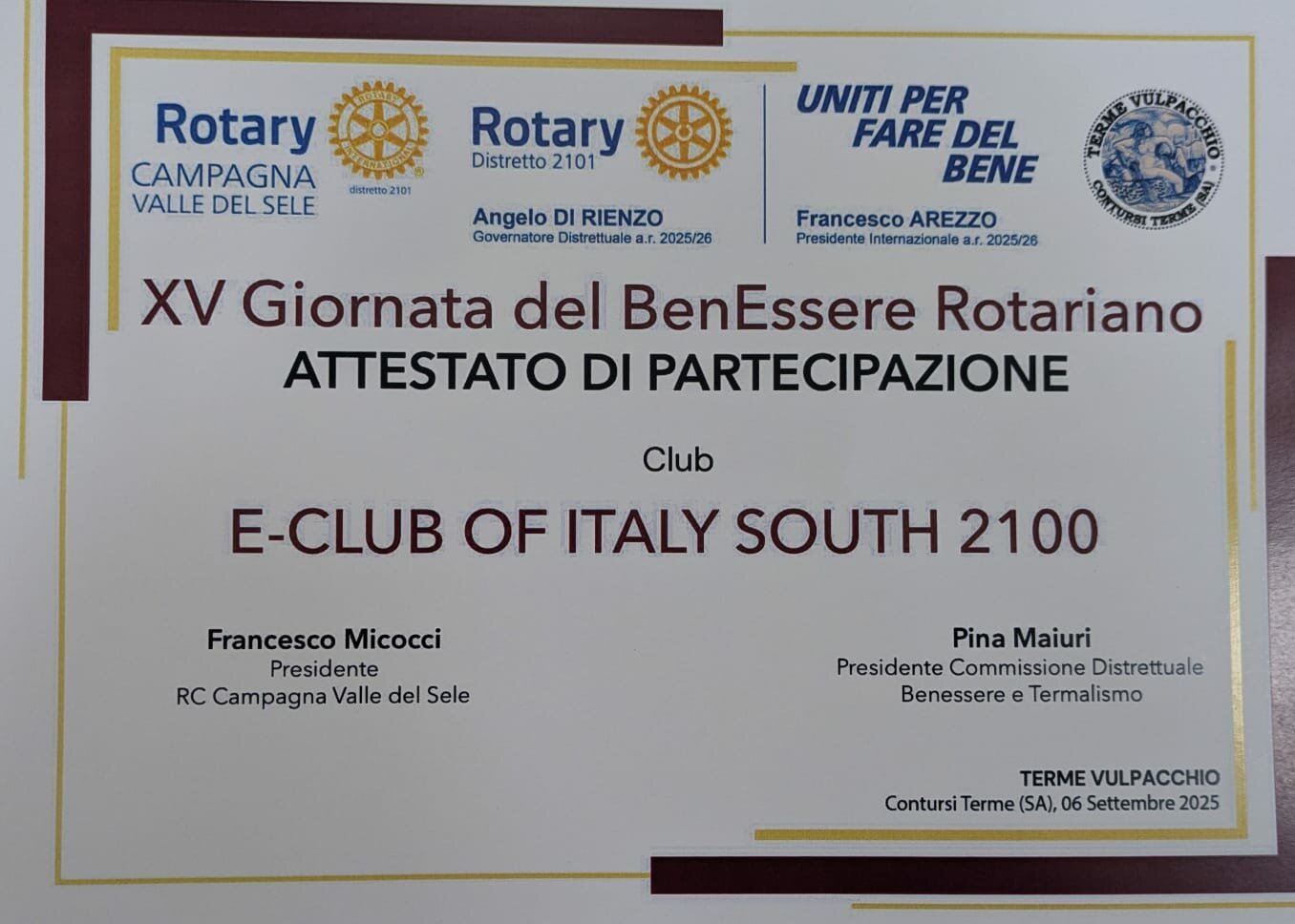 XV Giornata del Benessere Rotariano XV Giornata del Benessere Rotariano