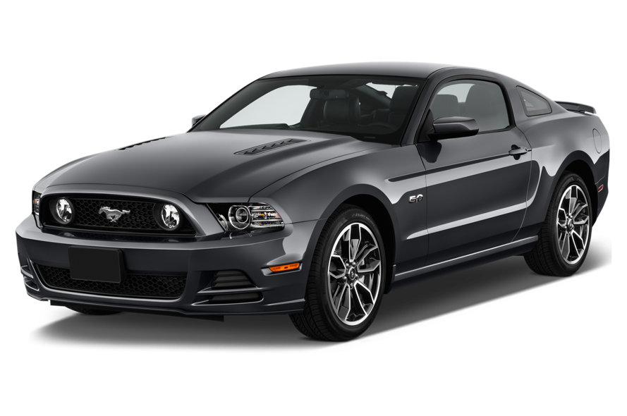 Ford Mustang nera parcheggiata