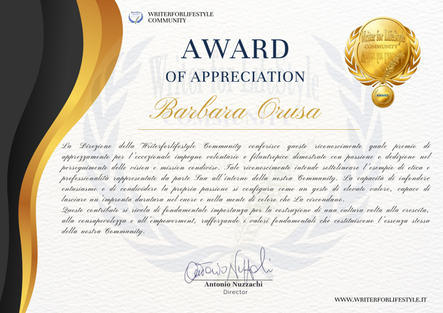 award barbara orusa ok