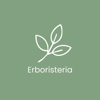 Logo dell'erboristeria su sfondo verde con foglia stilizzata Logo dell'erboristeria su sfondo verde con foglia stilizzata