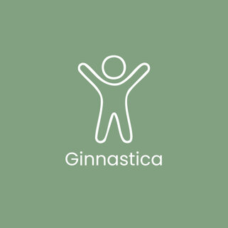 Icona di silhouette stilizzata per ginnastica su sfondo verde Icona di silhouette stilizzata per ginnastica su sfondo verde