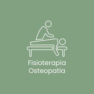 Icona di fisioterapia e osteopatia su sfondo verde Icona di fisioterapia e osteopatia su sfondo verde