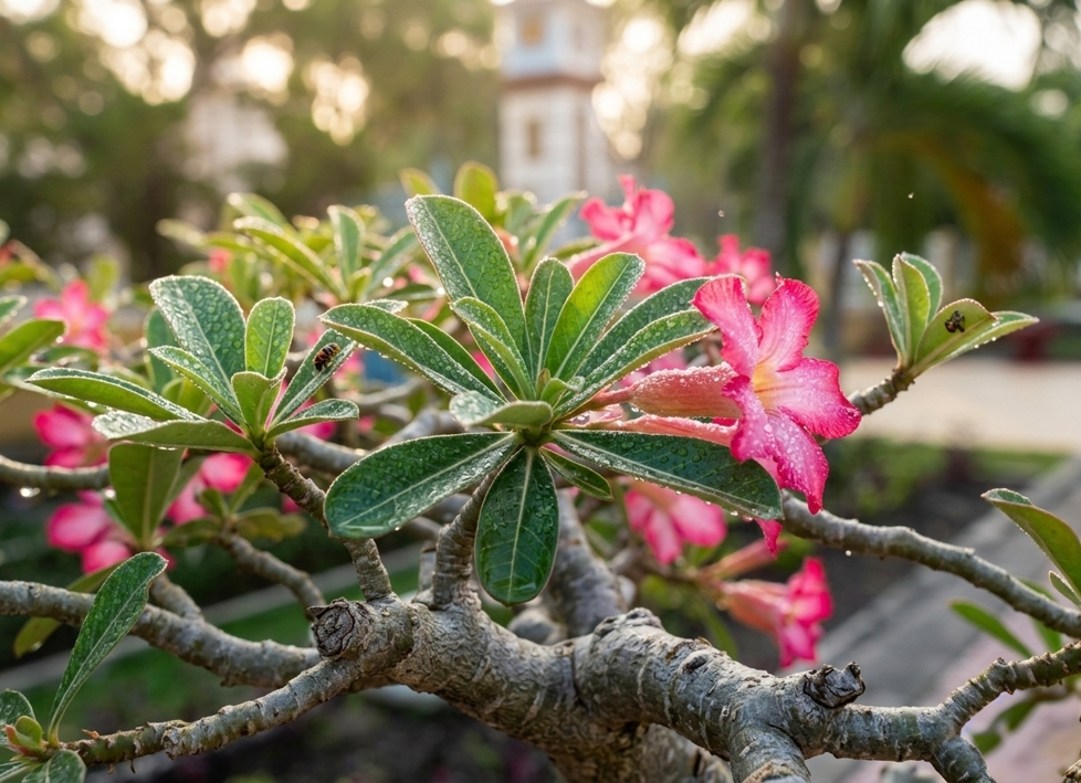 macro rosa del deserto