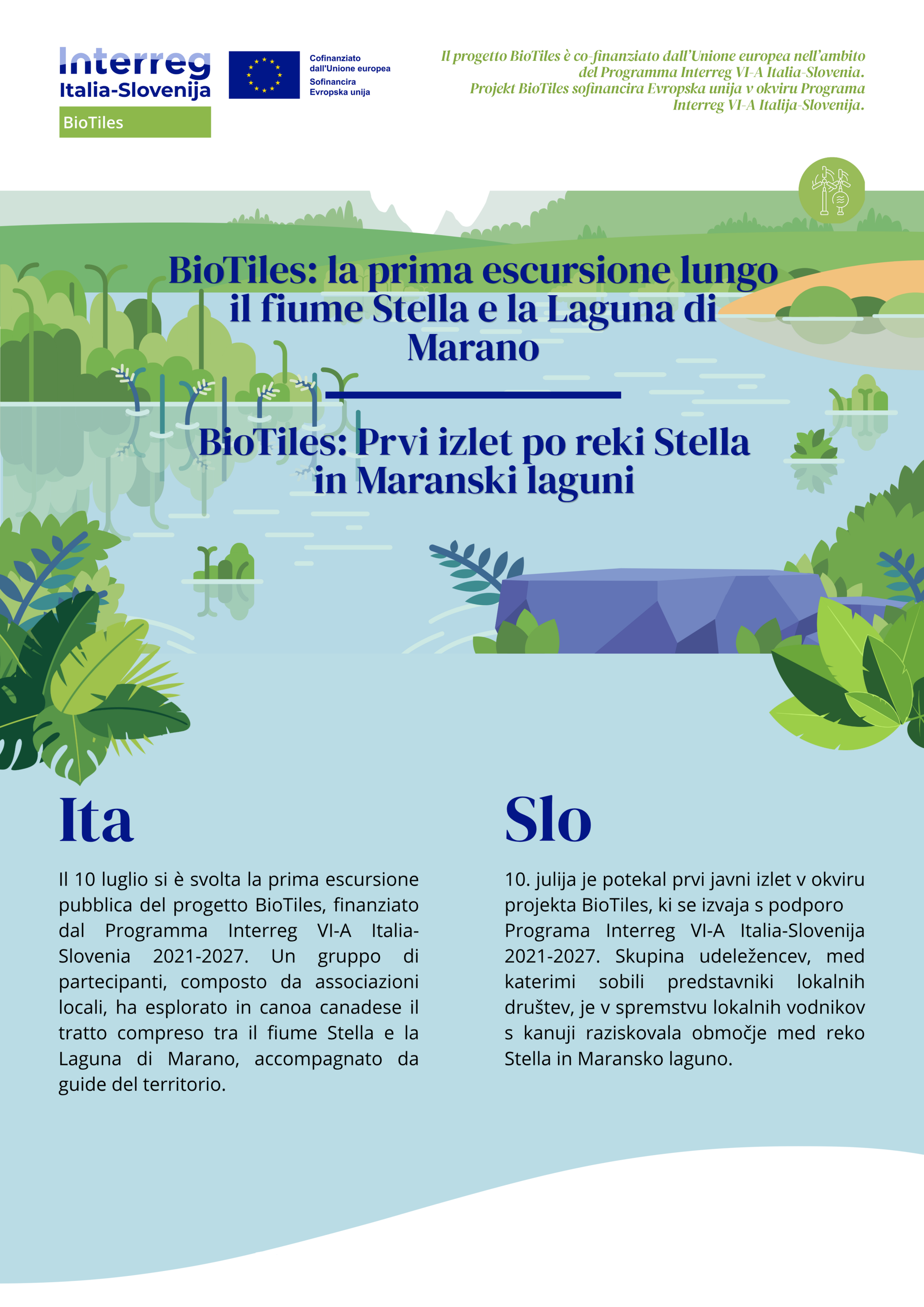 La prima newsletter di Biotiles: escursione lungo il fiume Stella e la Laguna di Marano La prima newsletter di Biotiles: escursione lungo il fiume Stella e la Laguna di Marano