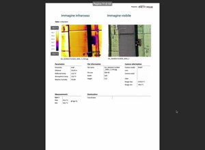 Report termografico da ispezione drone con evidenza delle anomalie
