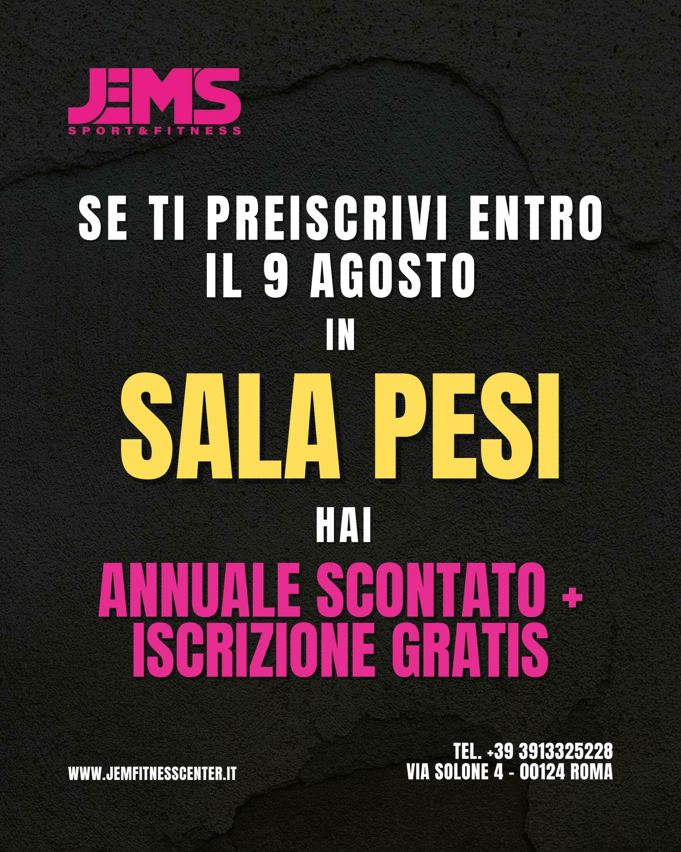 PREISCRIZIONE SALA PESI