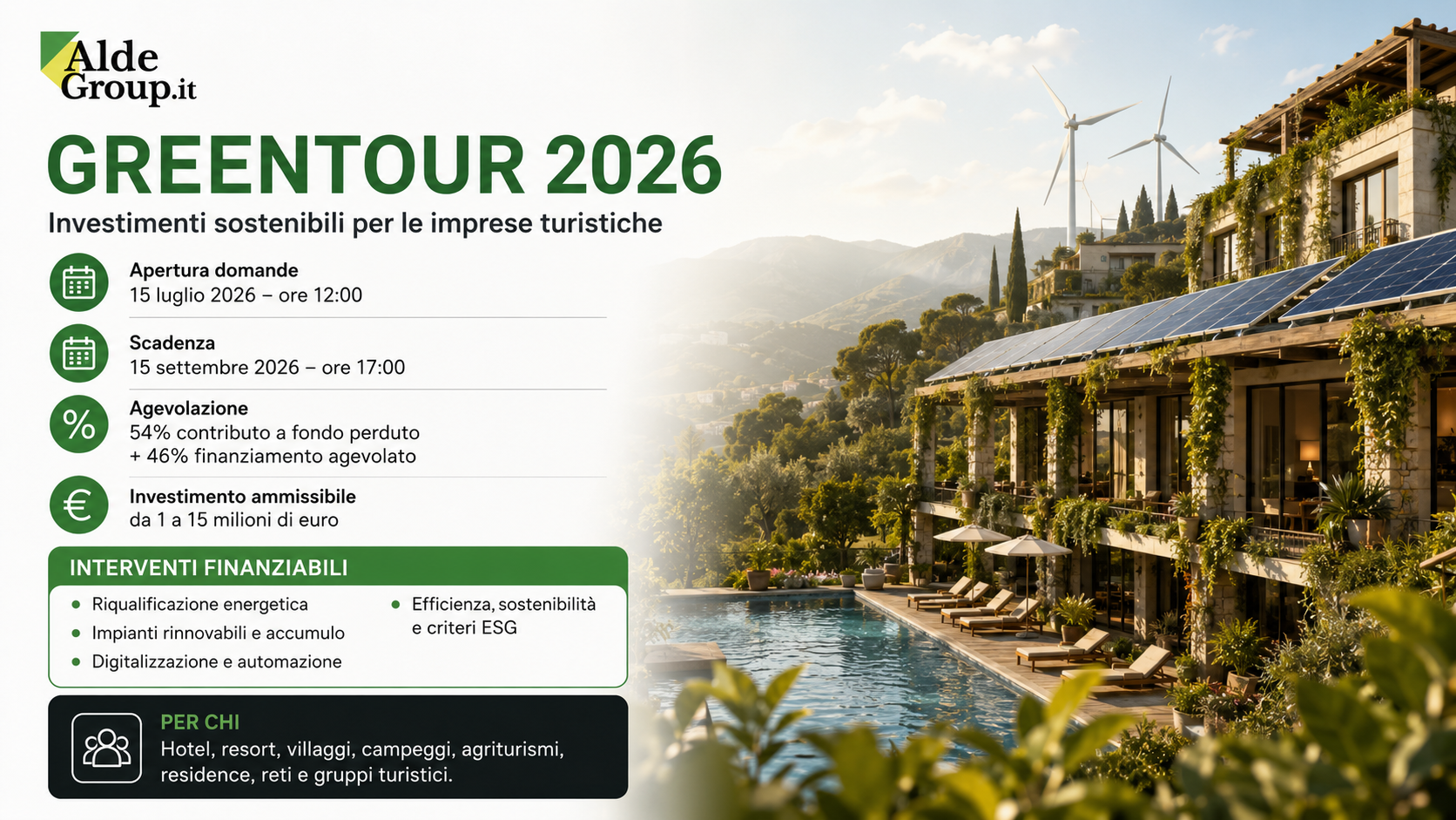 GreenTour 2026: incentivi per la riqualificazione sostenibile delle imprese turistiche