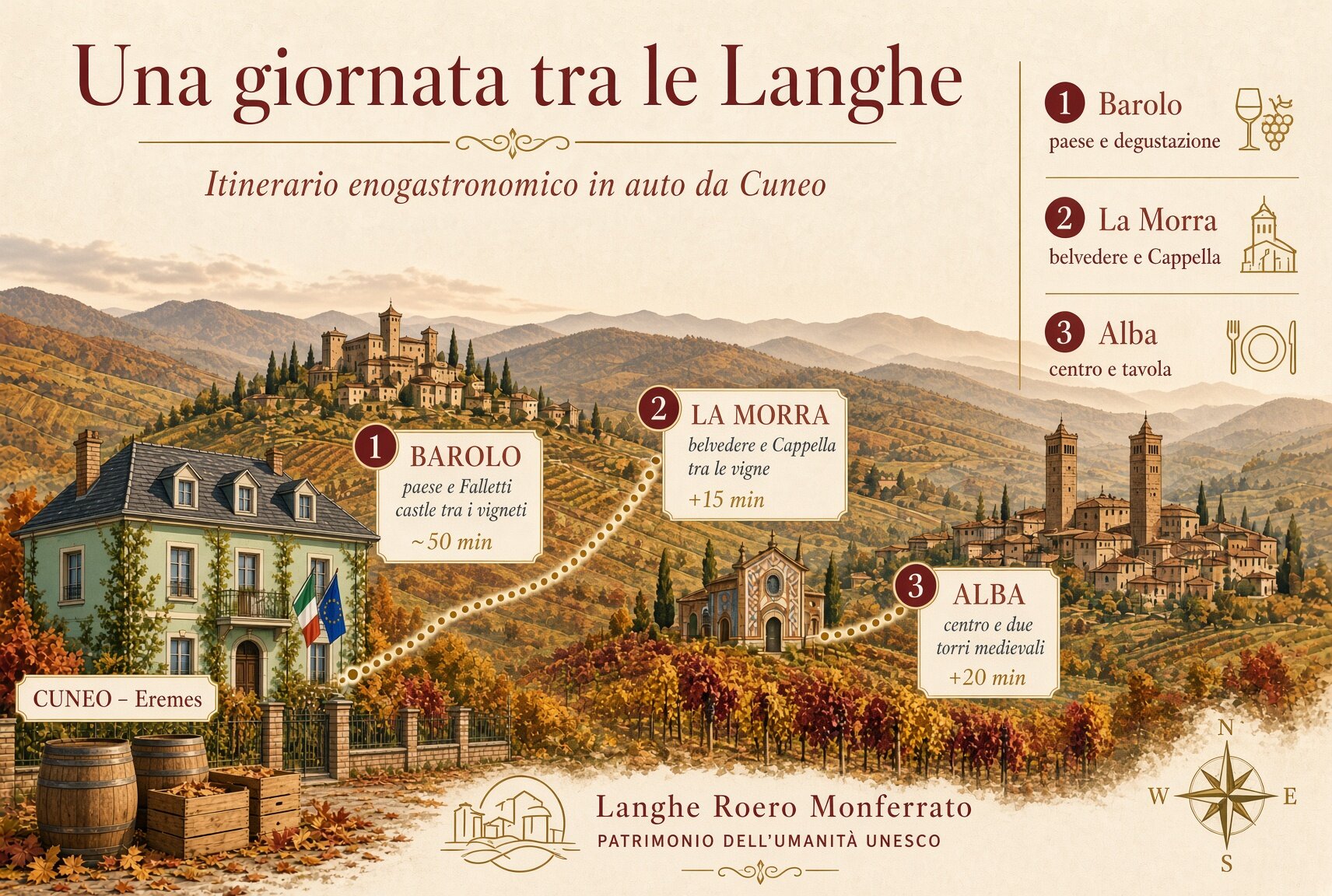 Una giornata tra le Langhe: vino, colline e tre paesi da non perdere
